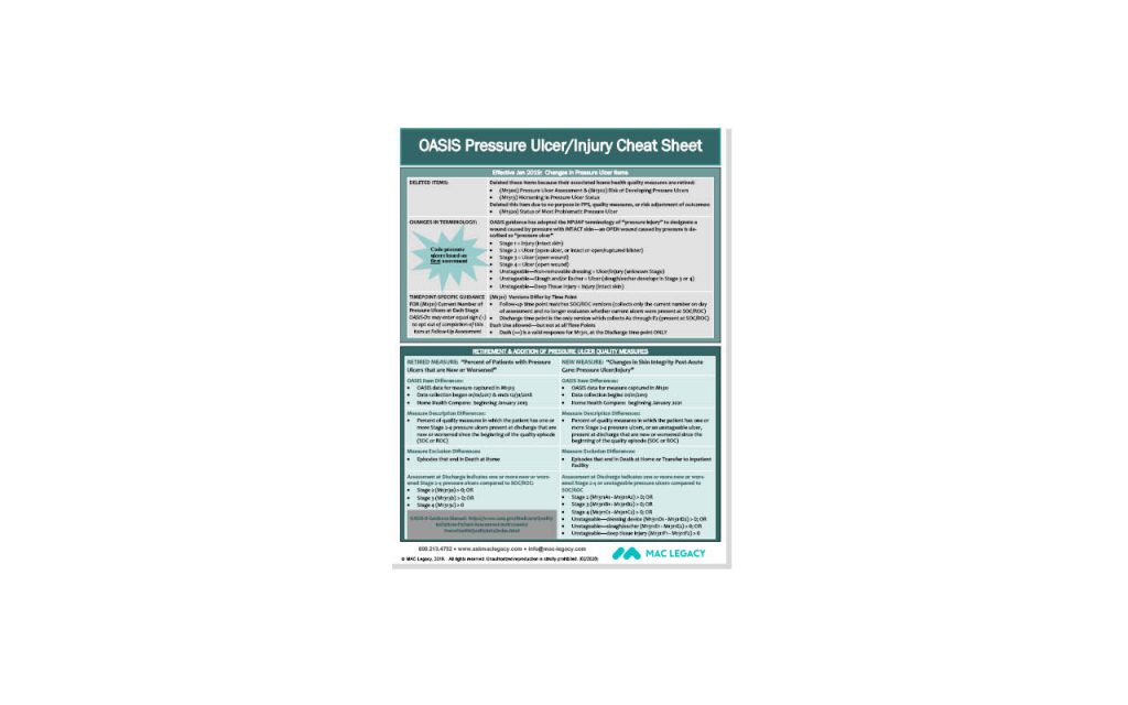 OASIS D Cheat Sheet